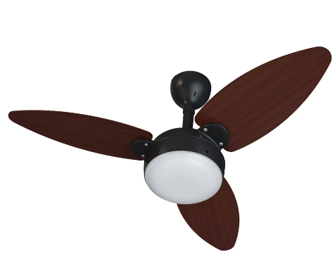 VENTILADOR DE TETO PRETO ELLUZ 3P C/INVERTER BIVOLT VENTISOL
